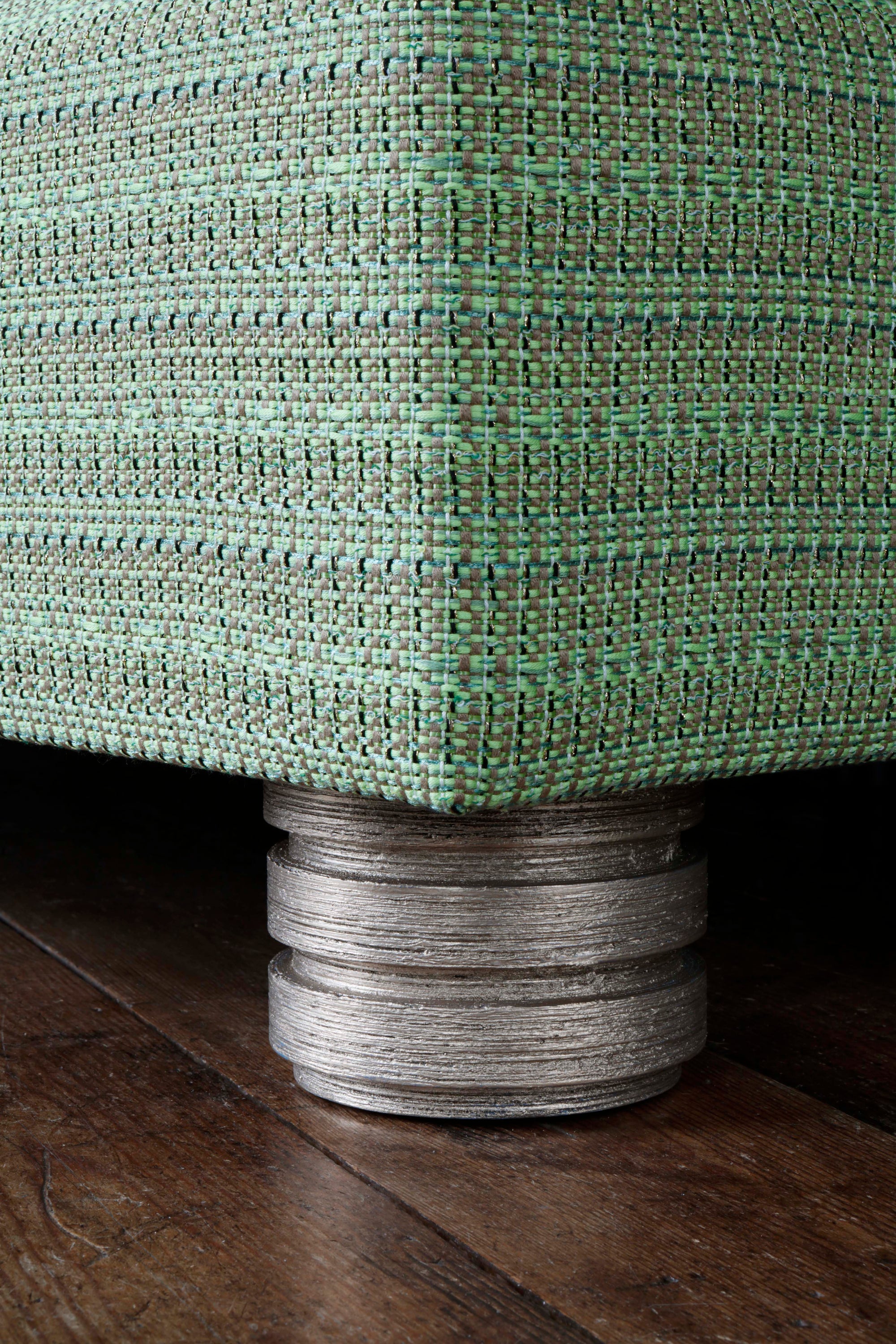 Close-up details of the Louis bed  and the leg  designed by Francis Sultana