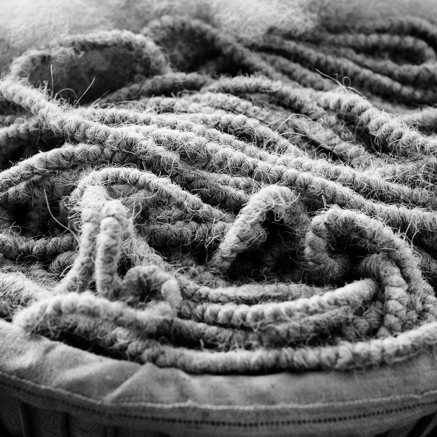 A basket of loose and coiled horse tail, the key ingredient in a Savoir mattress and topper, available in a range of sizes including custom California king sized bed.