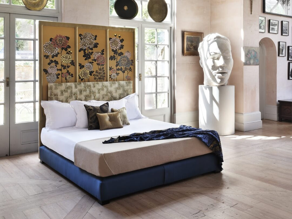 The Kiku design, featuring Japanese-art-inspired upholstery, created in collaboration with Fromental.