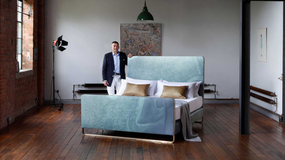 The Ocean bed a bespoke with leather printing and traditional handcraft