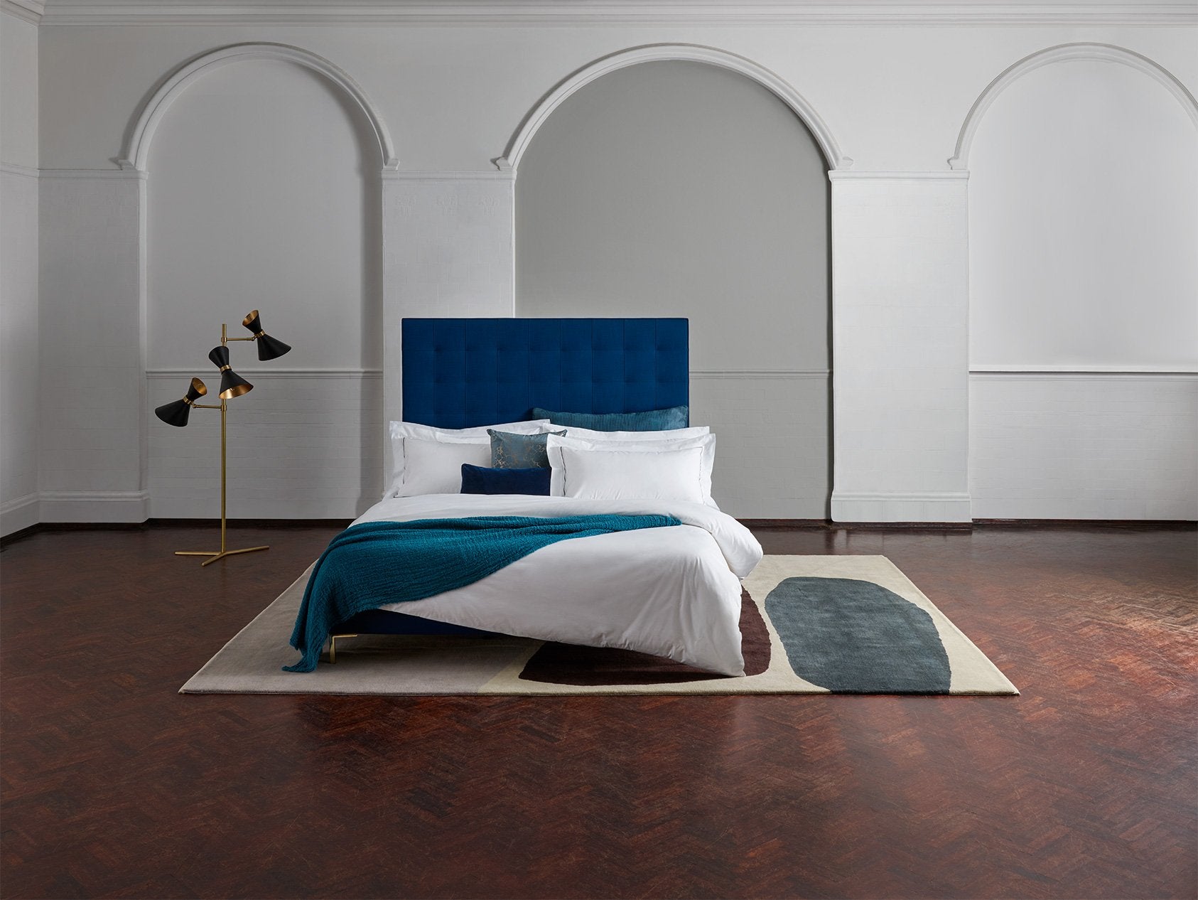Savoir Amelia Bed Frame with Herringbone Linen Set in Oatmeal