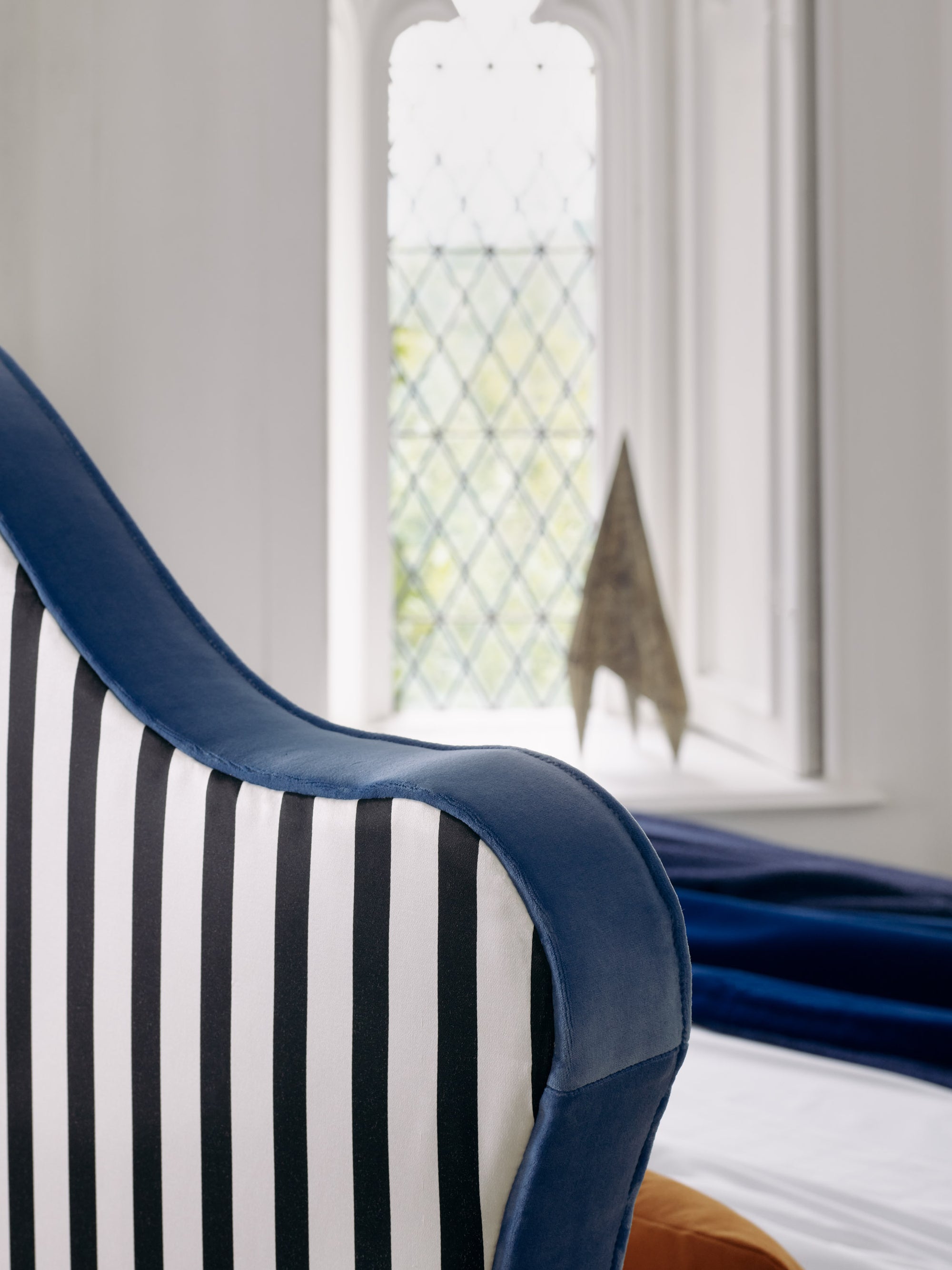 Savoir Lenoir bed and headboard back close-up