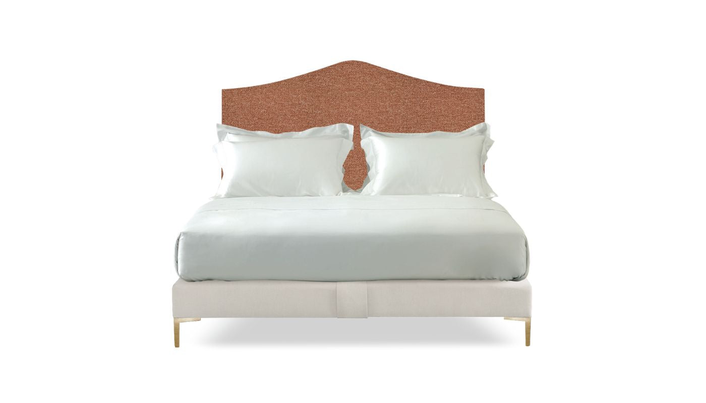 Undressed Savoir Alex bed  headboard and base, featuring cushions