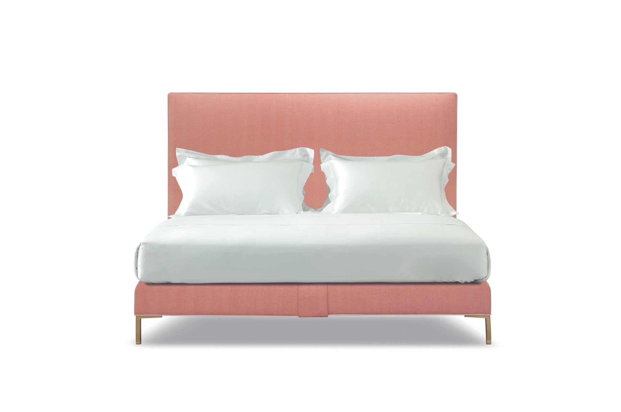 The Harlech bed in pink wool