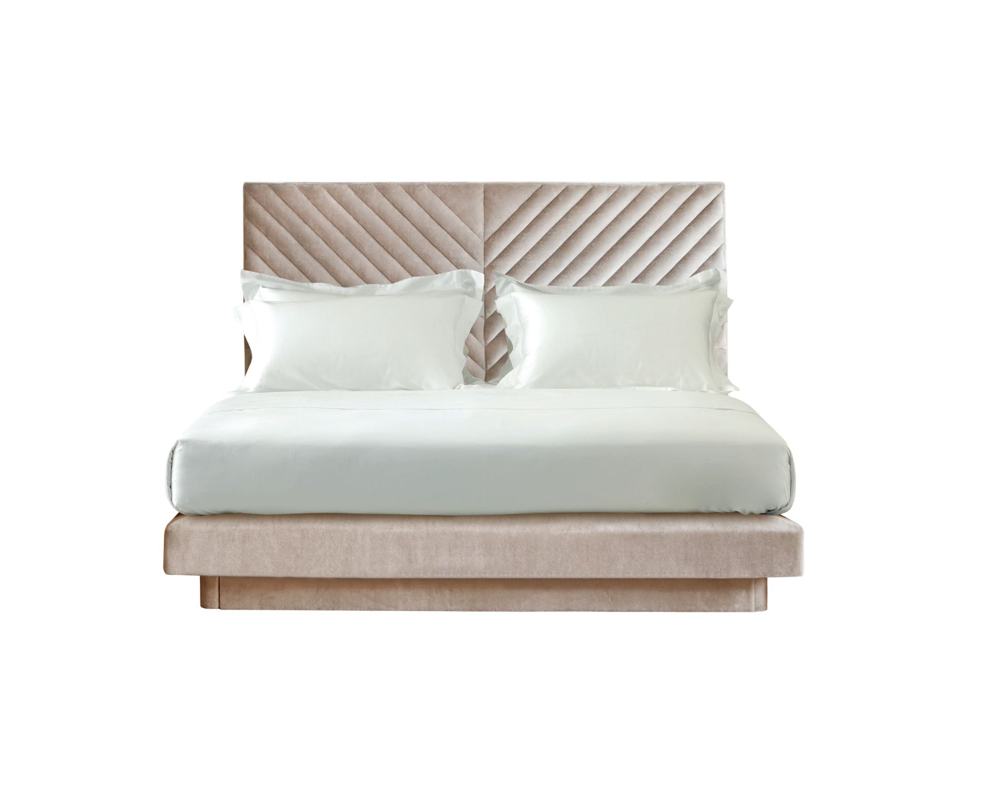 Undressed Savoir Stella bed with a beige headboard and base
