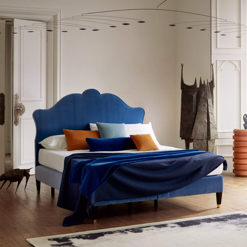 Savoir Lenoir bed completely dressed with cushions