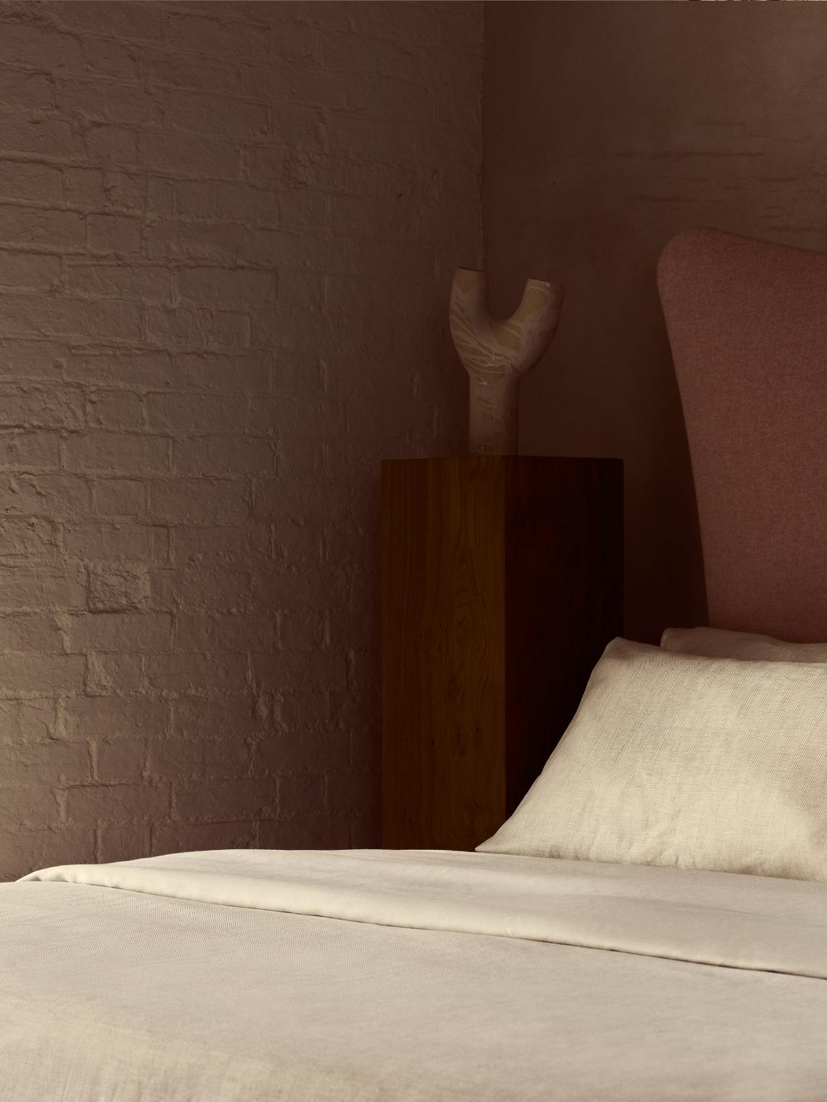 Detail of Savoir's herringbone collection featuring delicate pattern.