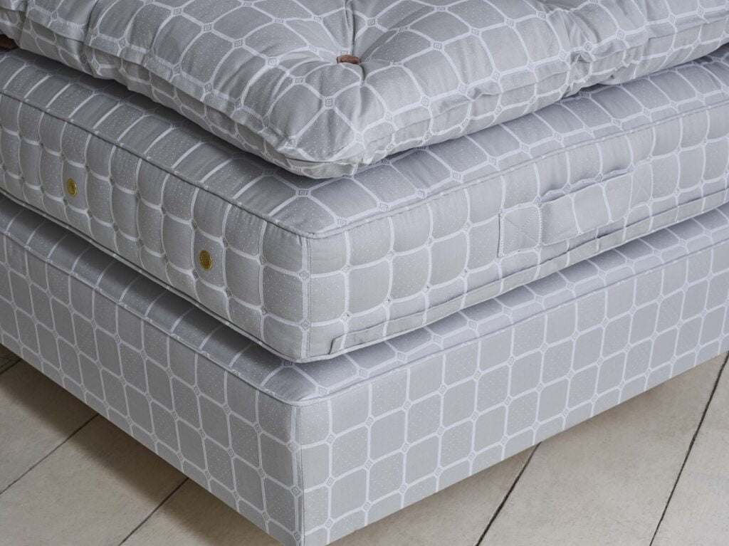 Corner view of No.2 mattress base and topper