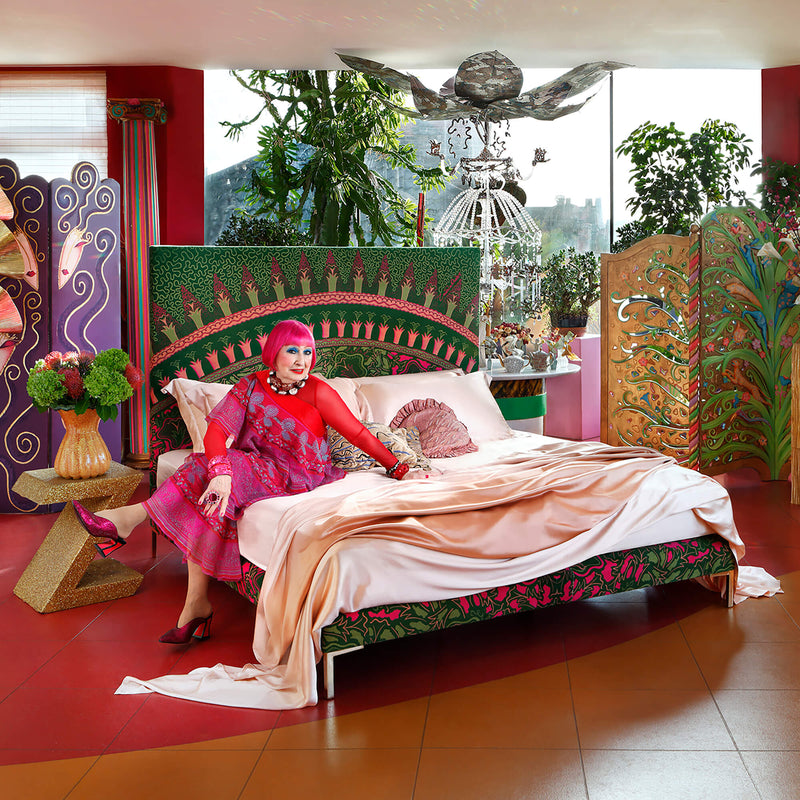 Savoir beds and Zandra Rhodes colourful bed