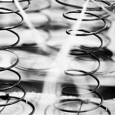 Multiple mattress springs close-up