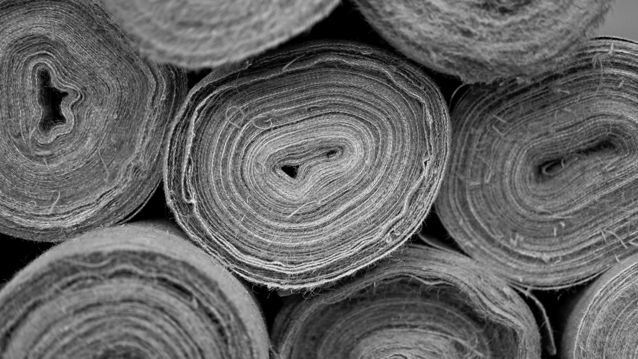 Rolls of hessian fabric