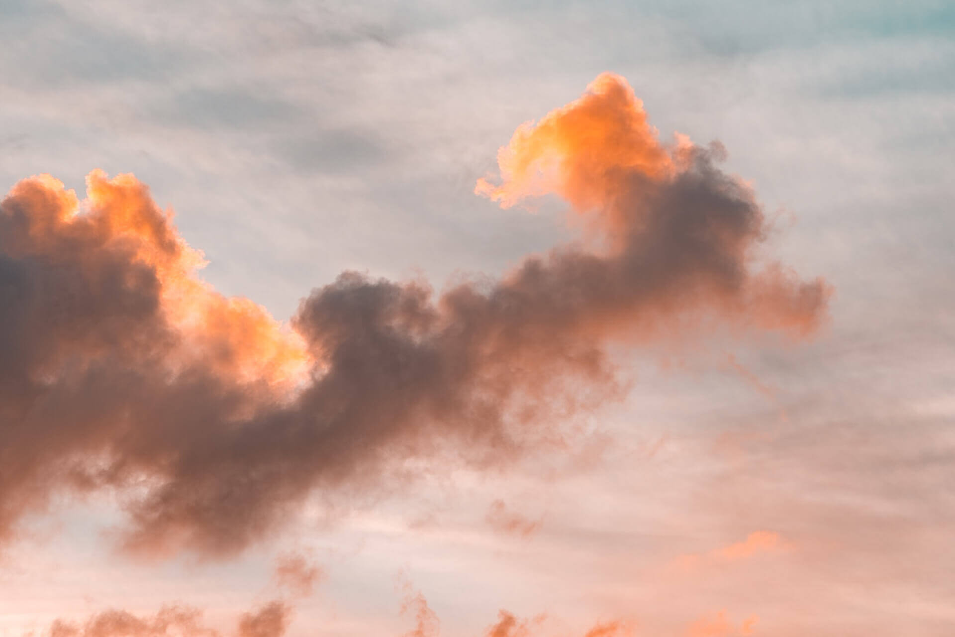 Red sky with clouds