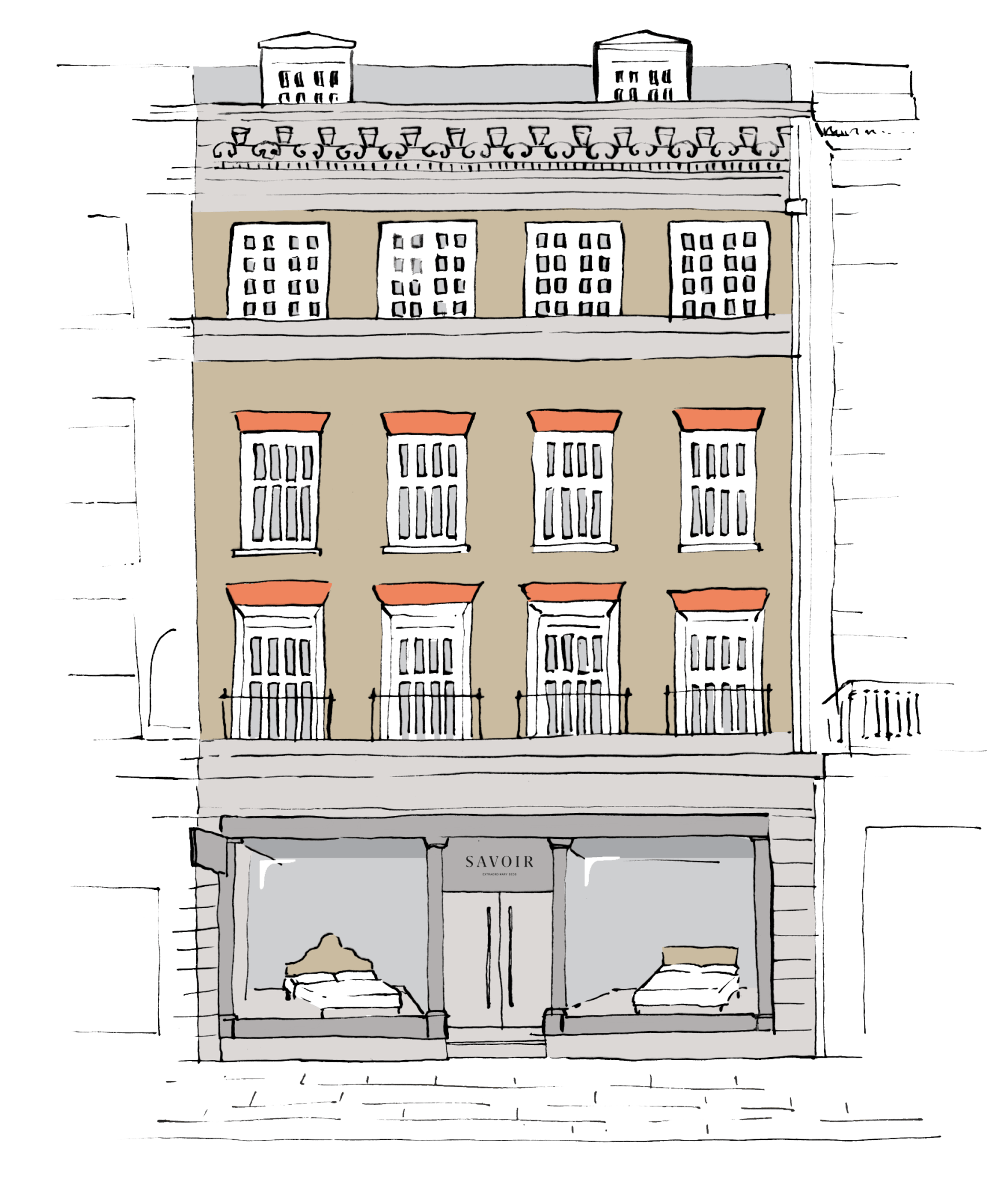 Savoir Wigmore Showroom Illustration