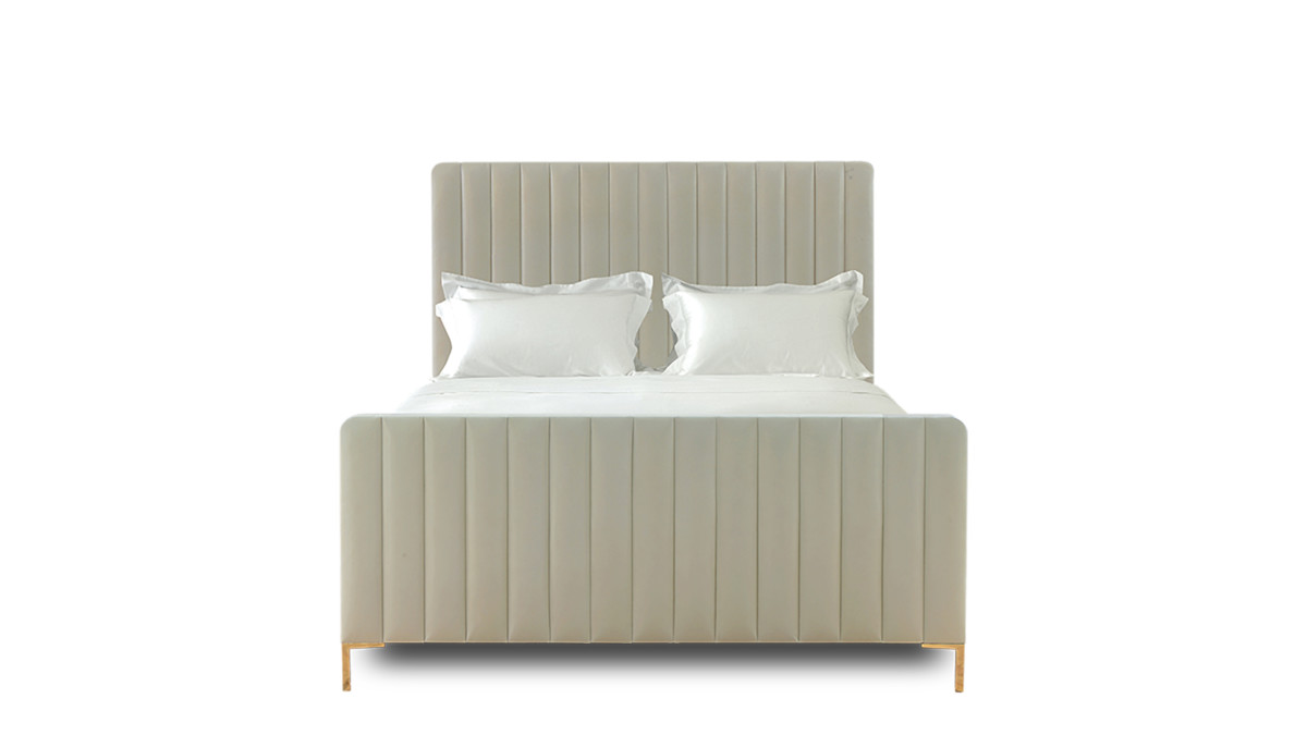 Chrissy bed in cream leather