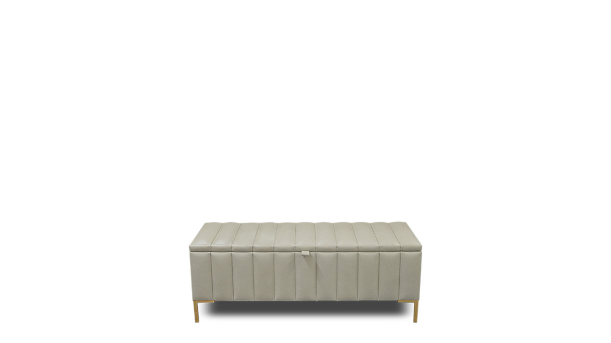 Chrissy ottoman in cream leather