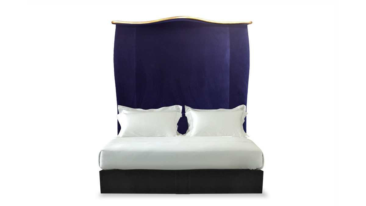 The Nicky bed in purple