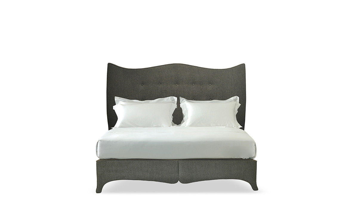 The Penelope bed in dark grey