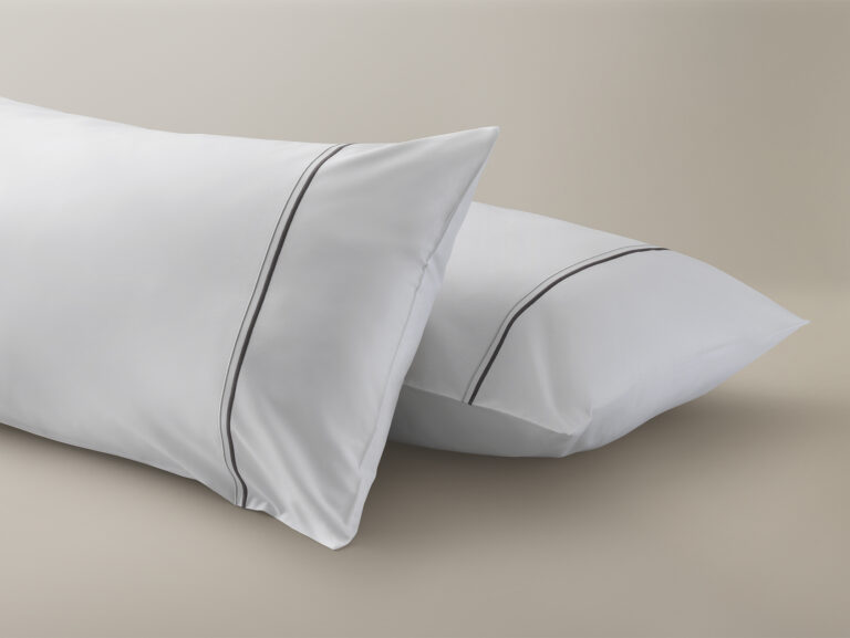 Percale Pillowcase with charcoal cording