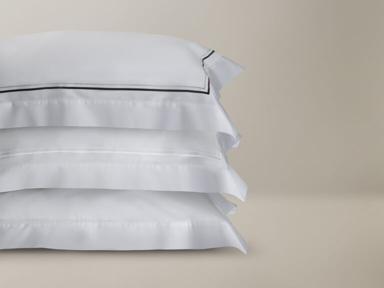 Stack of sateen pillowcases