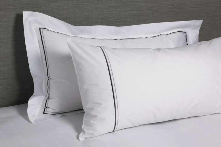 Pillowcases with grey cording