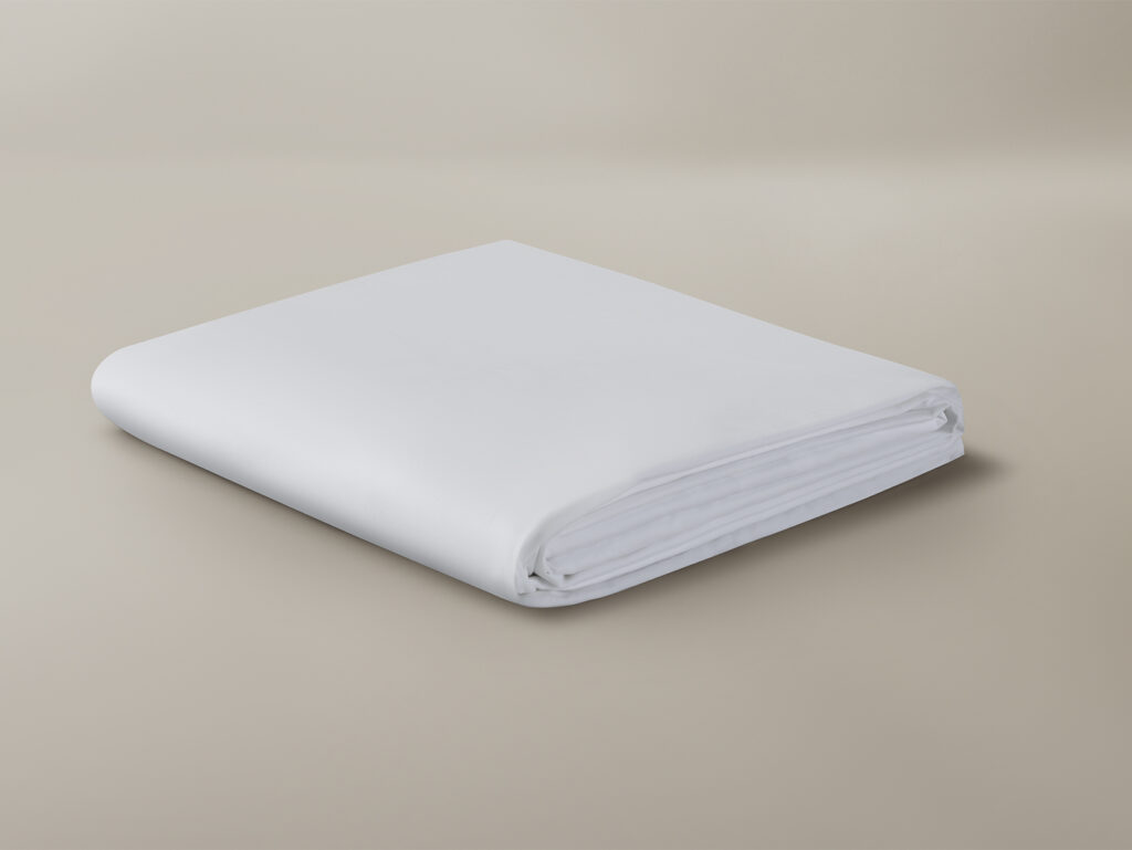 Percale fitted sheet folded