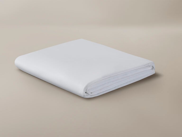 Percale fitted sheet folded