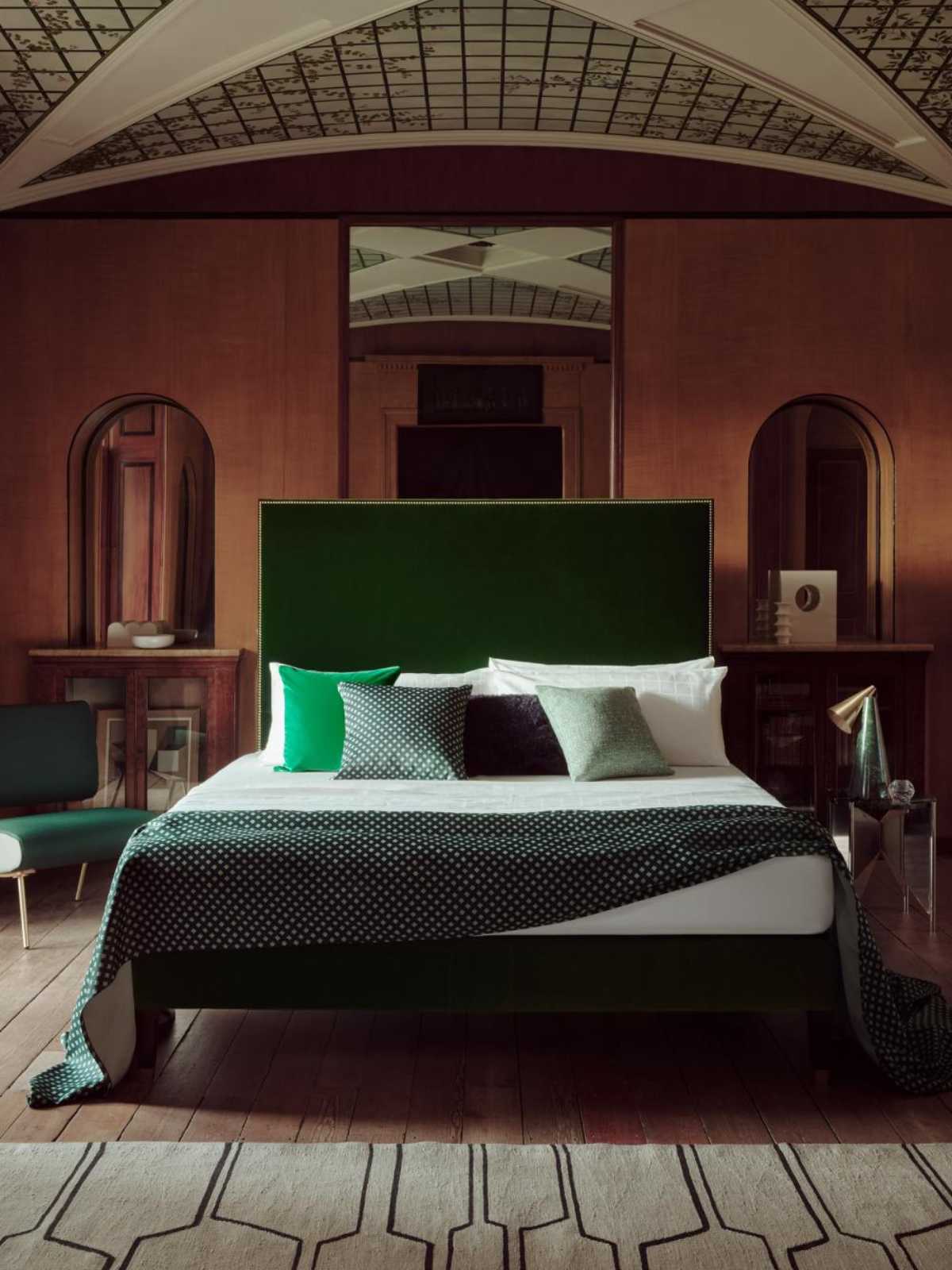 Our Harlech design, photographed against the mid-century-modern setting of one of the rooms at the Pitzhanger Manor.