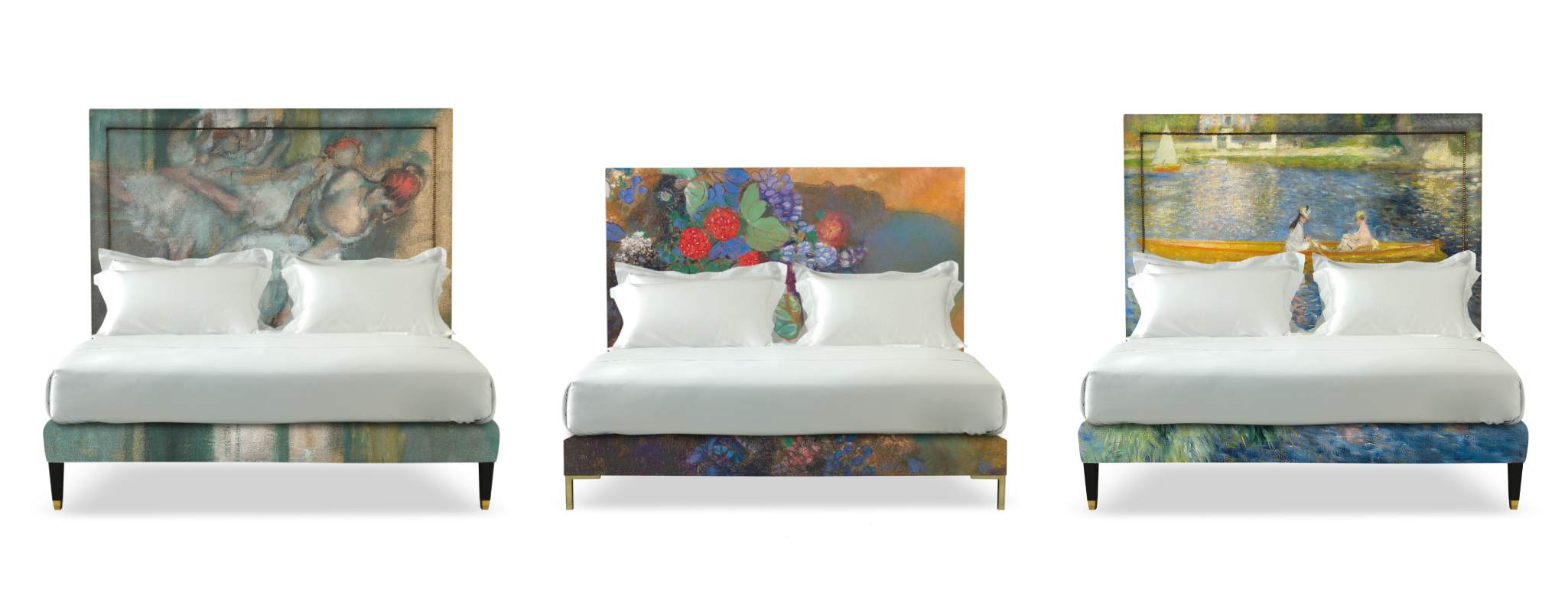 Three designs showcasing the collaboration with National Gallery in London, including digitally printed painting of Monet.