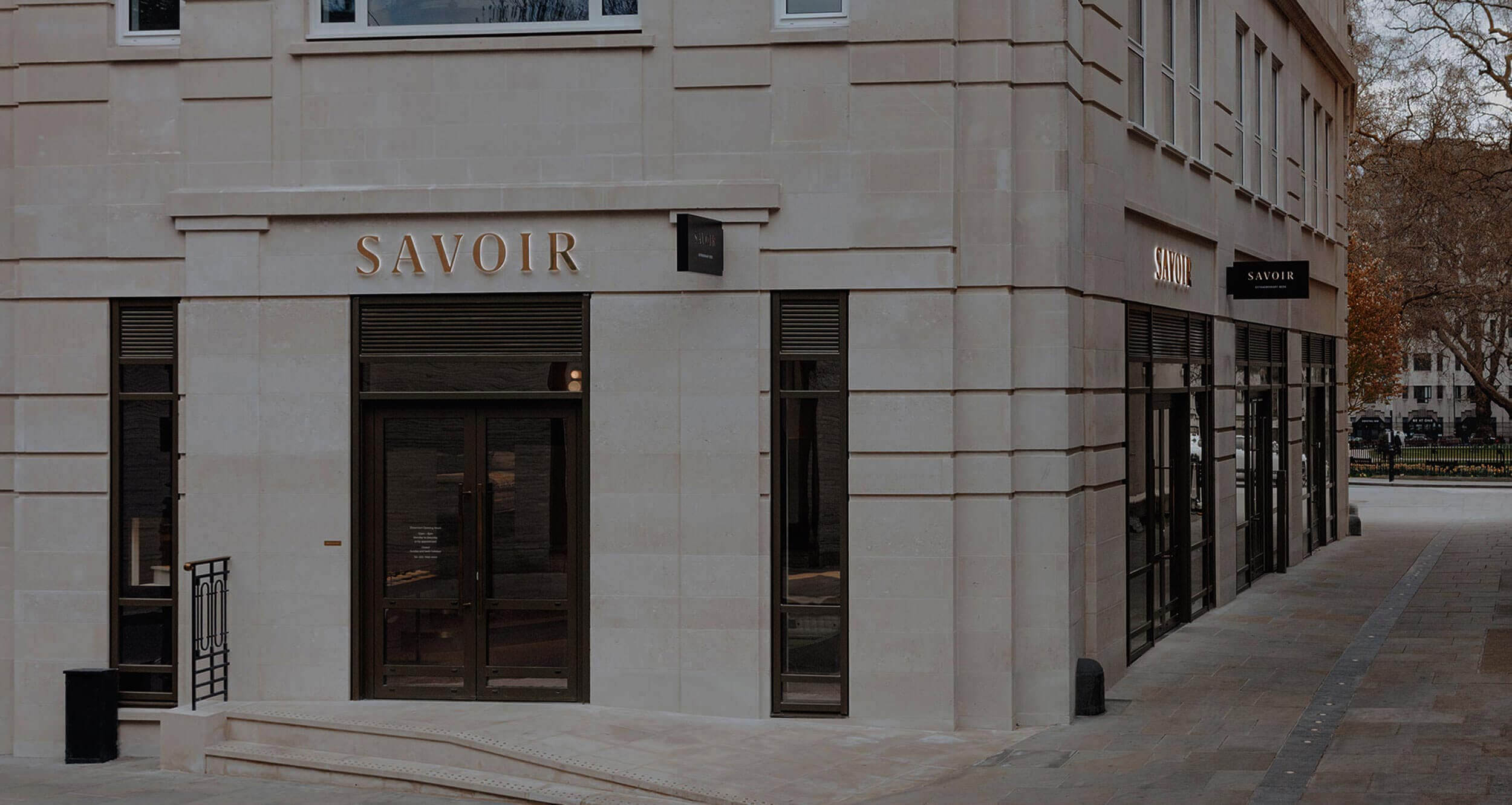 Exterior of Savoir's Mayfair showroom