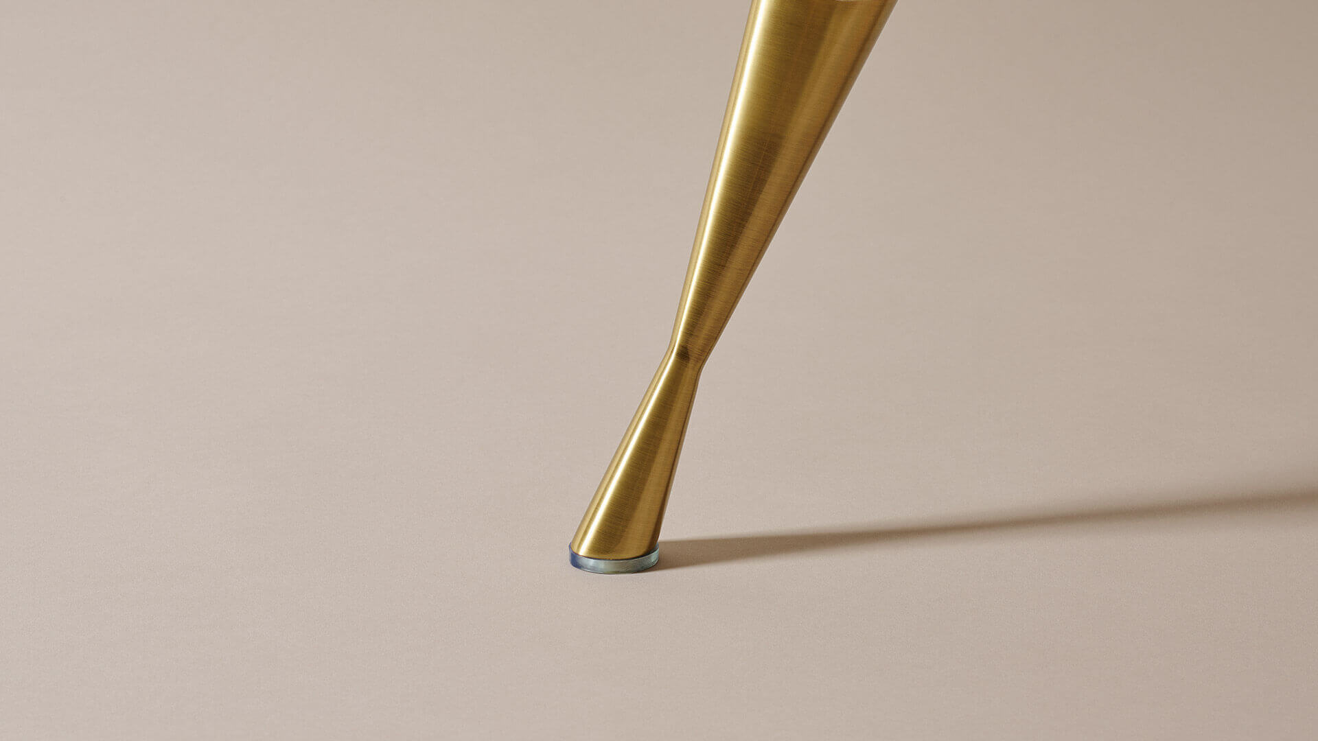 Harlech leg in a brushed gold finish